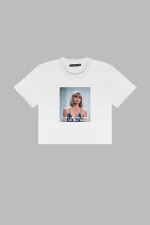 Dont Call Me Baby Baskılı Beyaz Crop Top