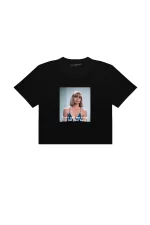 Dont Call Me Baby Baskılı Siyah Crop Top