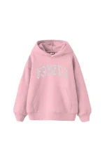 Favela Taş Baskılı Oversize Unisex Pembe Hoodie