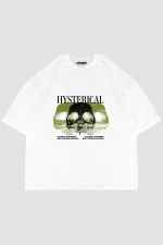 Hysterıcal Baskılı Beyaz Oversize Unisex Tshirt