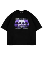 Hysterıcal Baskılı Siyah Oversize Unisex Tshirt