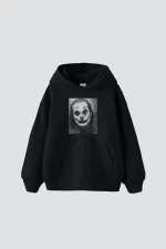 JKR İllusion Baskılı Oversize Unisex Premium Siyah Hoodie