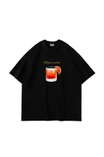 Negroni Baskılı Oversize Unisex Siyah Tshirt