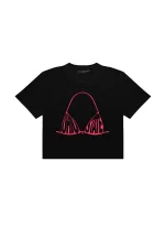 Oho State Baskılı Siyah Crop Top