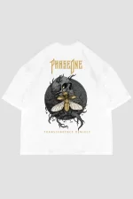 Phaseone Sırt Baskılı Beyaz Unisex Oversize Tshirt