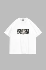Picasso Guernica Baskılı Oversize Unisex Beyaz Tshirt