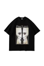 Pink Floyd Division Baskılı Oversize Unisex Siyah Tshirt