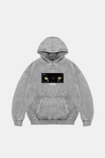 Strong Baskılı Oversize Unisex Premium Yıkamalı Beyaz Hoodie