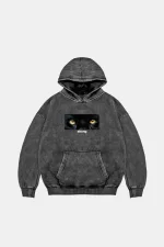 Strong Baskılı Oversize Unisex Premium Yıkamalı Siyah Hoodie