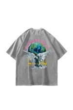 Wonder Years Baskılı Oversize Unisex Yıkamalı Beyaz Tshirt
