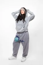 Yıkamalı Basic Oversize Unisex Beyaz Hoodie