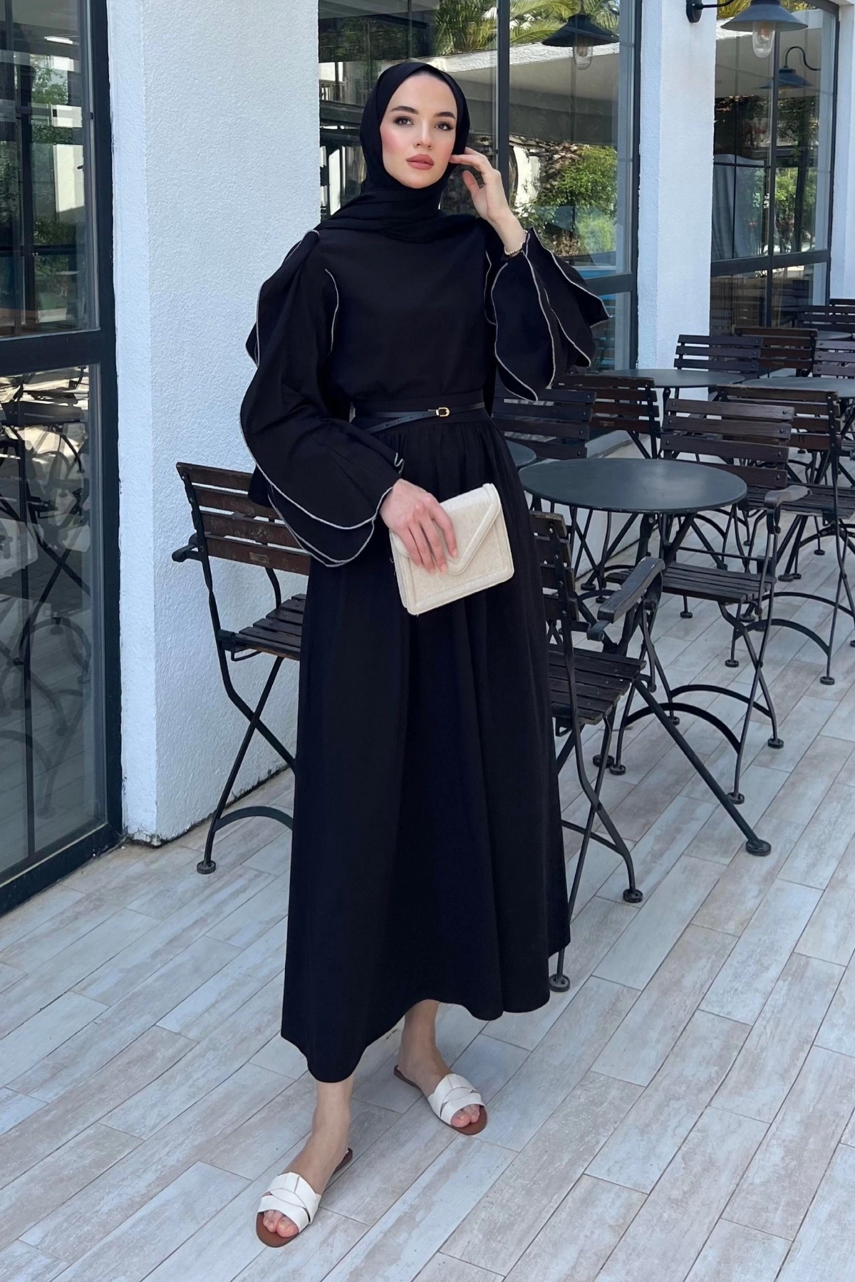 Clara Keten Takım Siyah