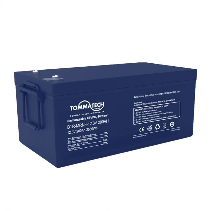 TommaTech ABS+PC Kasa 12.8V-200Ah Marine Batarya