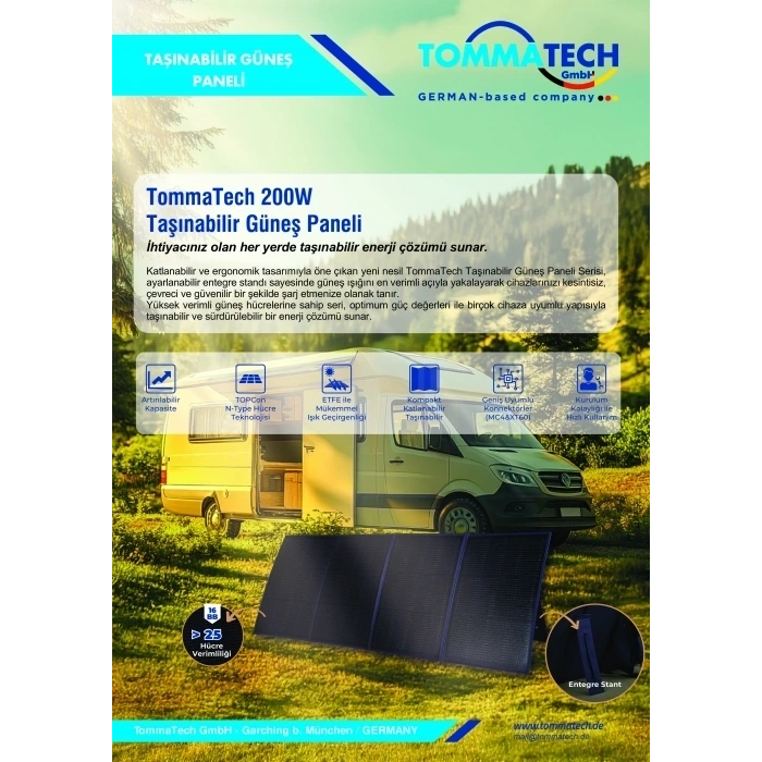 TommaTech 150W Katlanabilir Güneş Paneli