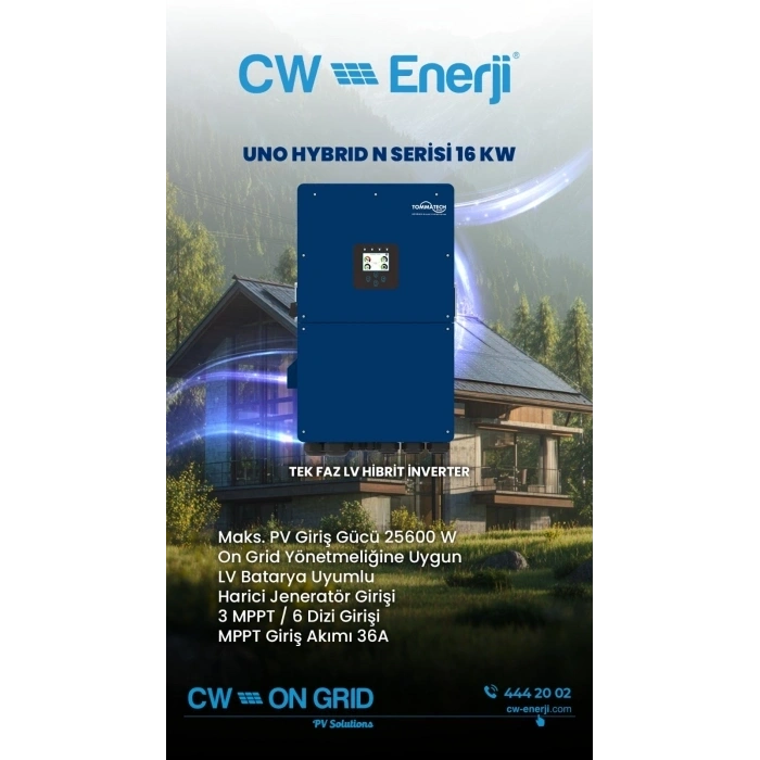 TommaTech Uno Hybrid N 16kW Tek Faz İnverter