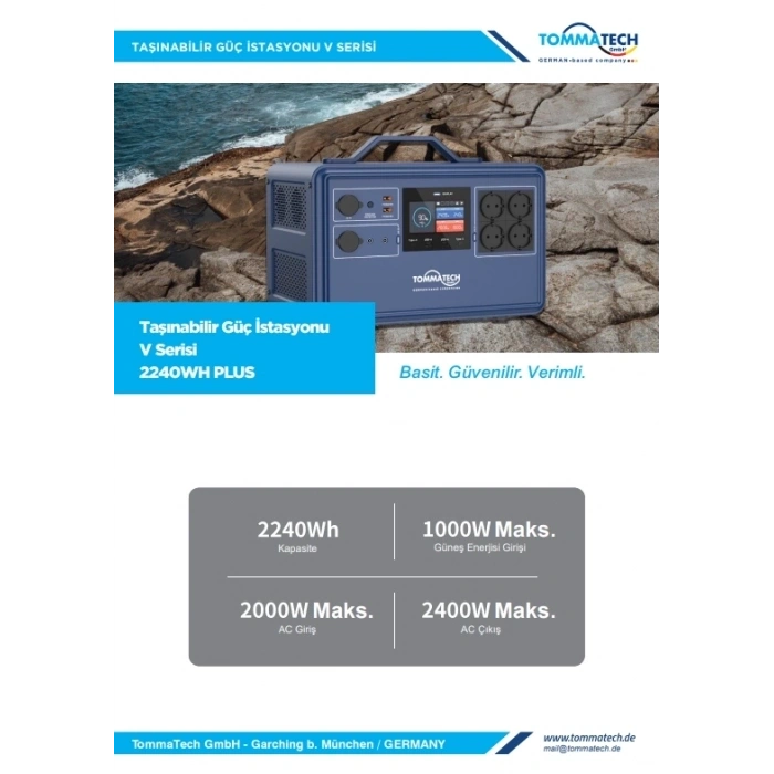 TommaTech 2240Wh Taşınabilir Güç Kaynağı