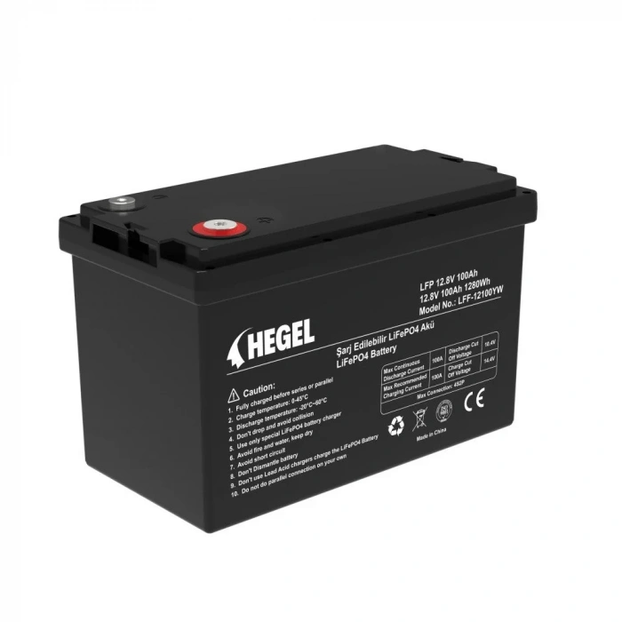 LİFEPO4 LİTYUM AKÜ 12.8V 100AH 1280Wh M8 4S2P BLUETOOTHLU