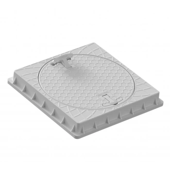 Ø 600 MM KARE EL TUTAMAKLI PLASTİK RÖGAR KAPAĞI VE ÇERÇEVE