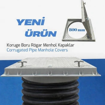 Ø 800 KORUGE BORU UYUMLU DÜZ RÖGAR KAPAĞI VE ÇERÇEVE