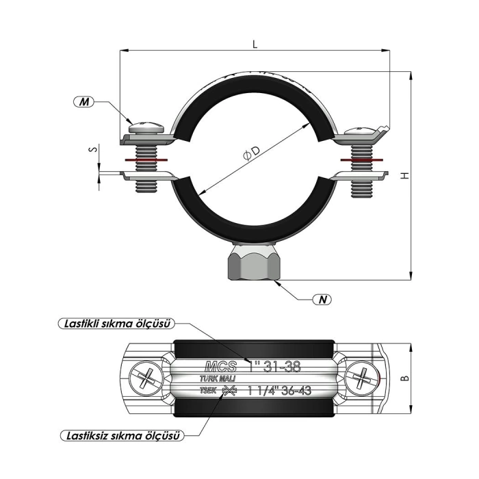 ZIMPEX 5” 137-145 MM SOMUNLU KELEPÇE (10 ADET)