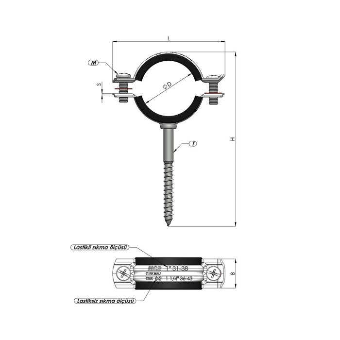 ZIMPEX ¼ 12-16 MM KISA STANDART TRİFONLU KELEPÇE (35 ADET)