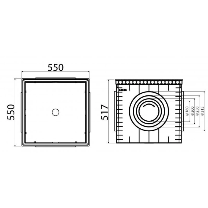 55X55 DÜZ KAPAKLI  PLASTİK RÖGAR (MENHOL) KUTUSU