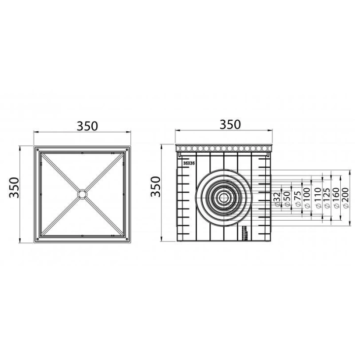 35X35 KAPAKSIZ PLASTİK RÖGAR (MENHOL) KUTUSU