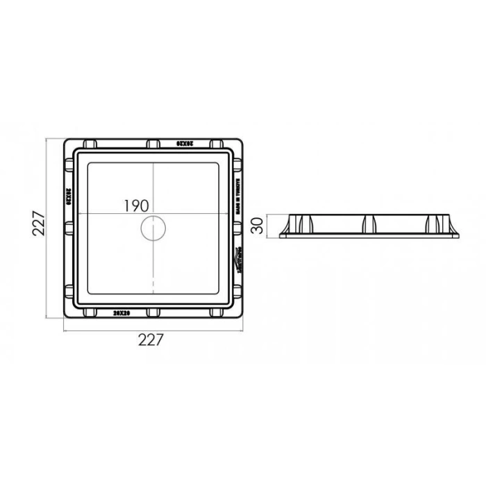 20X20 DÜZ PLASTİK RÖGAR MENHOL KAPAK ÇERÇEVESİZ