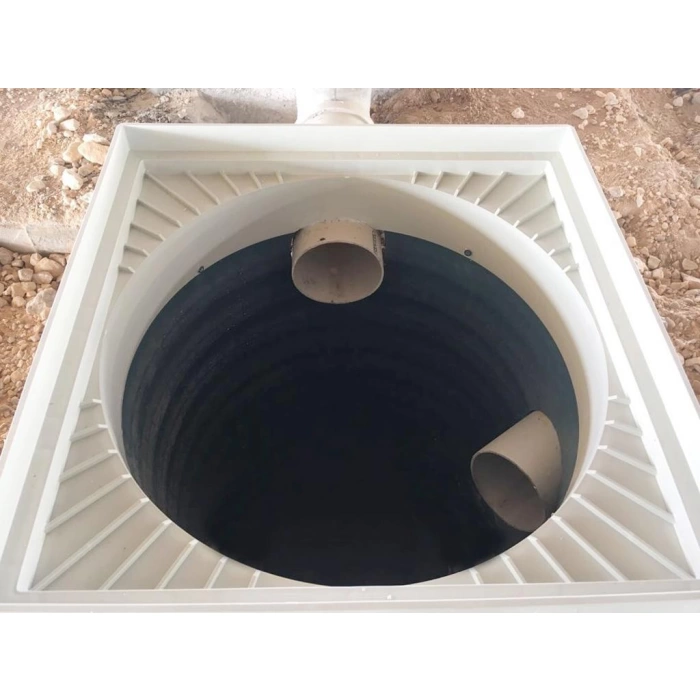 Ø 400 MM SÜZGEÇLİ PLASTİK RÖGAR MENHOL KAPAK VE ÇERÇEVE KORUGE BORU UYUMLU