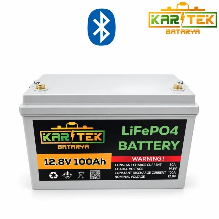 12.8V 100Ah LiFePO4 Lityum Akü Bluetoothlu
