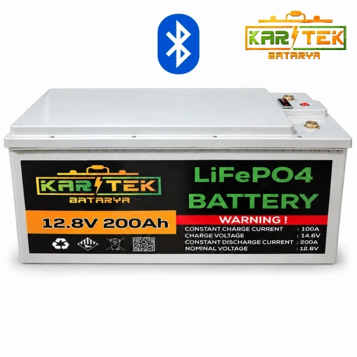 12.8V 200Ah LiFePO4 Lityum Akü Bluetoothlu