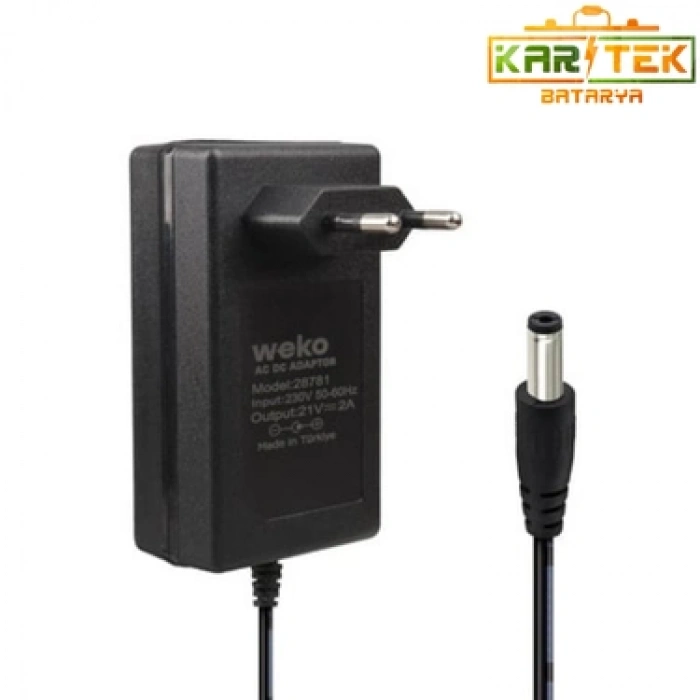 21 volt 2 amper kırmızı yeşil ledli adaptör