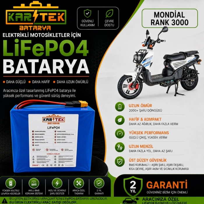 Mondial Rank 3000 LiFePO4 Batarya