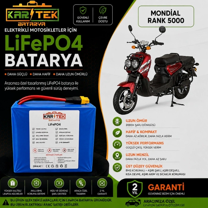 Mondial Rank 5000 LiFePO4 Batarya
