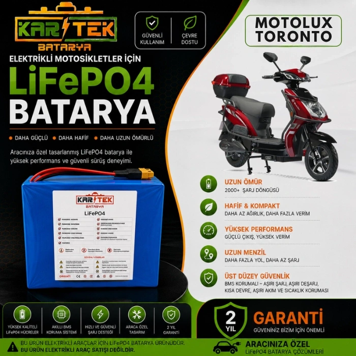 Motolux Toronto LiFePO4 Batarya