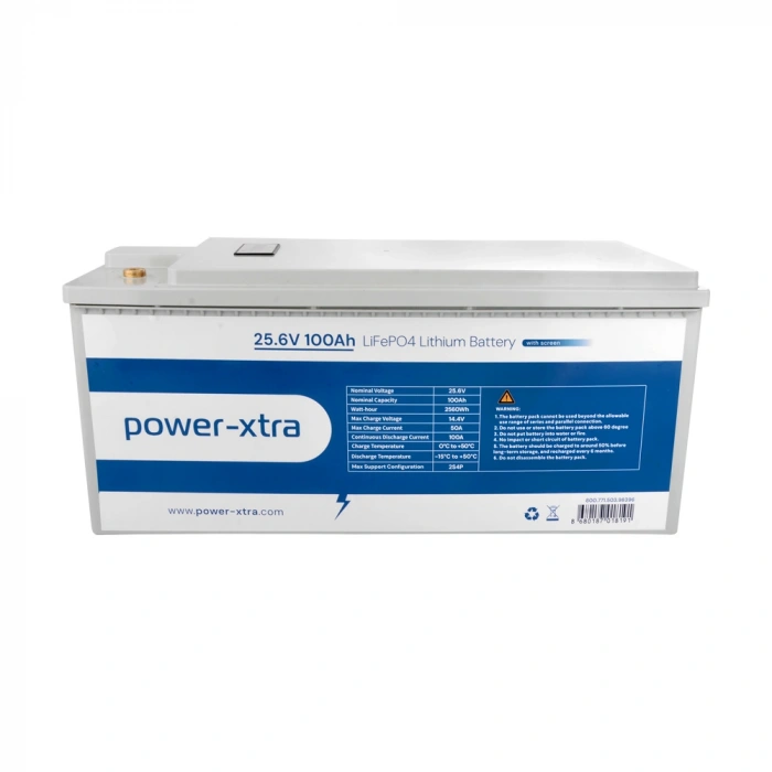 Power-Xtra 25.6V 100Ah LiFePO4 Lityum Akü - Ekranlı