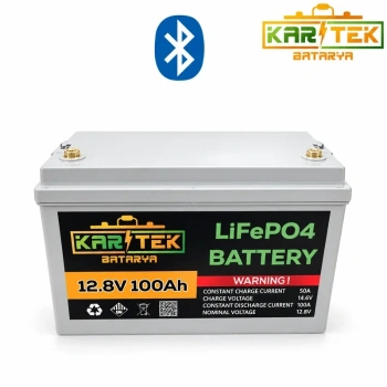 12.8V 100Ah LiFePO4 Lityum Akü Bluetoothlu