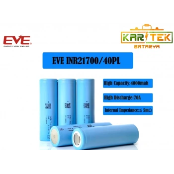 Eve 40PL 21700 3.6V 4000mAh 70A Lityum İyon Pil