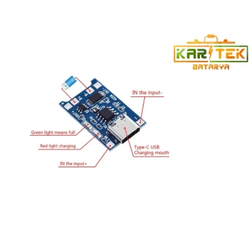 TP4056 TYPE-C 1S Lityum Şarj Modülü