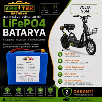 Volta VSM 48 Volt 18Ah LiFePO4 Batarya