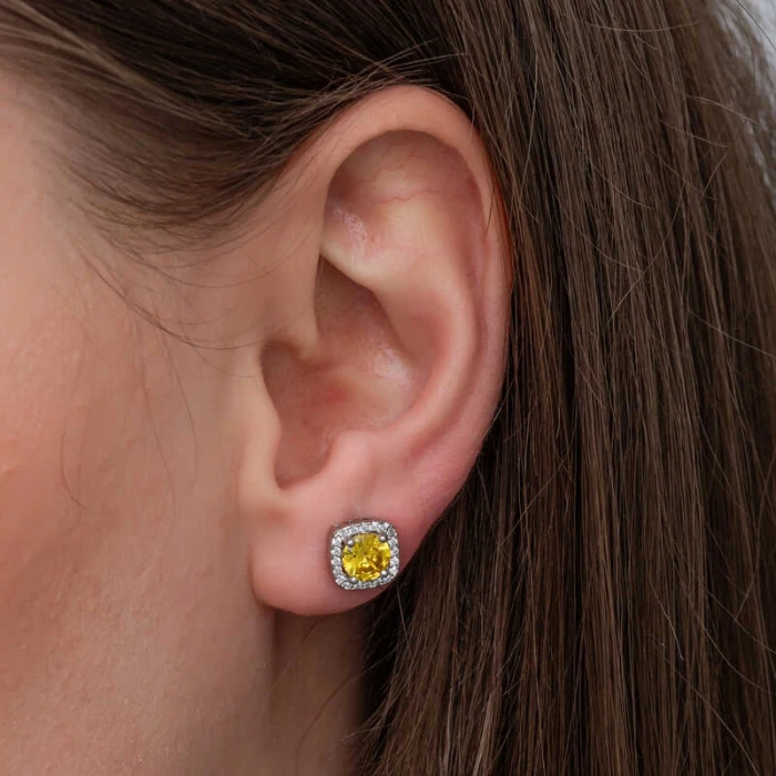 ​925 Ayar Gümüş Sarı Baget Taşlı Kadın Set T8603 (599599)