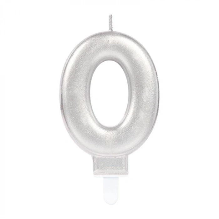 0 Rakam Mum Gümüş Renk