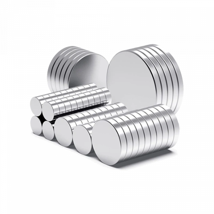 10 Adet 10x2mm Yuvarlak Neodyum Mıknatıs Güçlü Magnet Nikel Kaplamalı