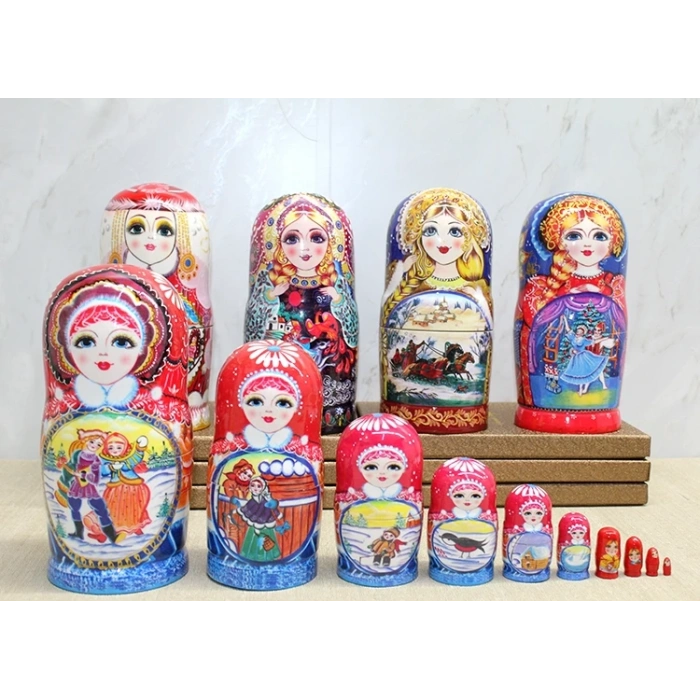 10lu Ahşap Matruşka Seti Alk4389