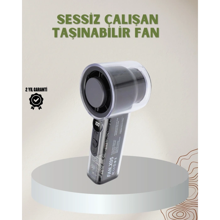 100 Kademeli Ayarlanabilir Mini Fan | Dijital Ekranlı Serinletici