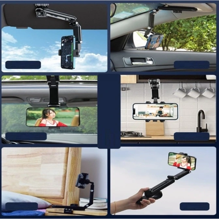 1080° Dönebilen Çok Fonksiyonlu Telefon Tutucu