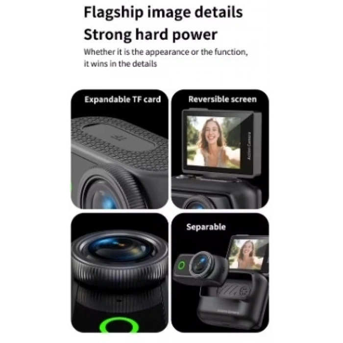 1080p Dijital Video Kamera (32gb) Kart Dijital Vlog Fotoğraf Makinesi  Türkçe  Siyah