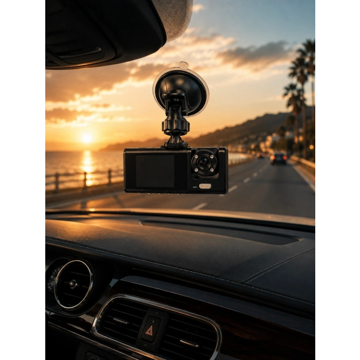1080p Full Hd Araç İçi Kamera Wifi Bağlantılı Çift Kameralı Geniş Açılı Araç Kayıt Kamerası
