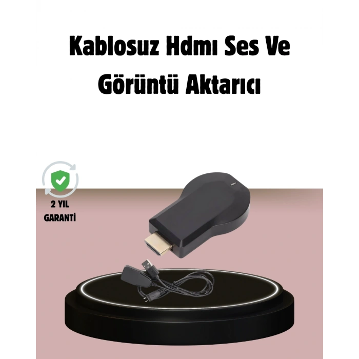 1080p Ultra Hd Kablosuz Ekran Yansıtma Dongle – Miracast / Airplay / Dlna