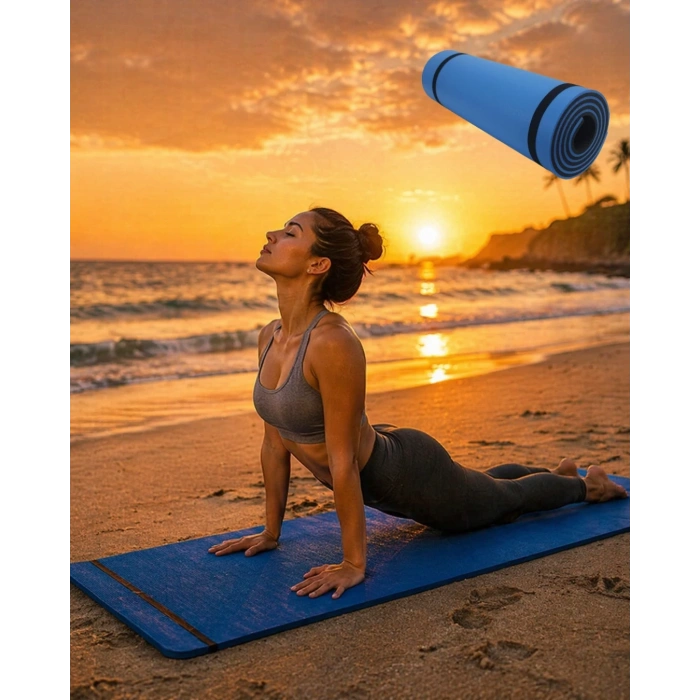 10mm Yoga Matı Mavi